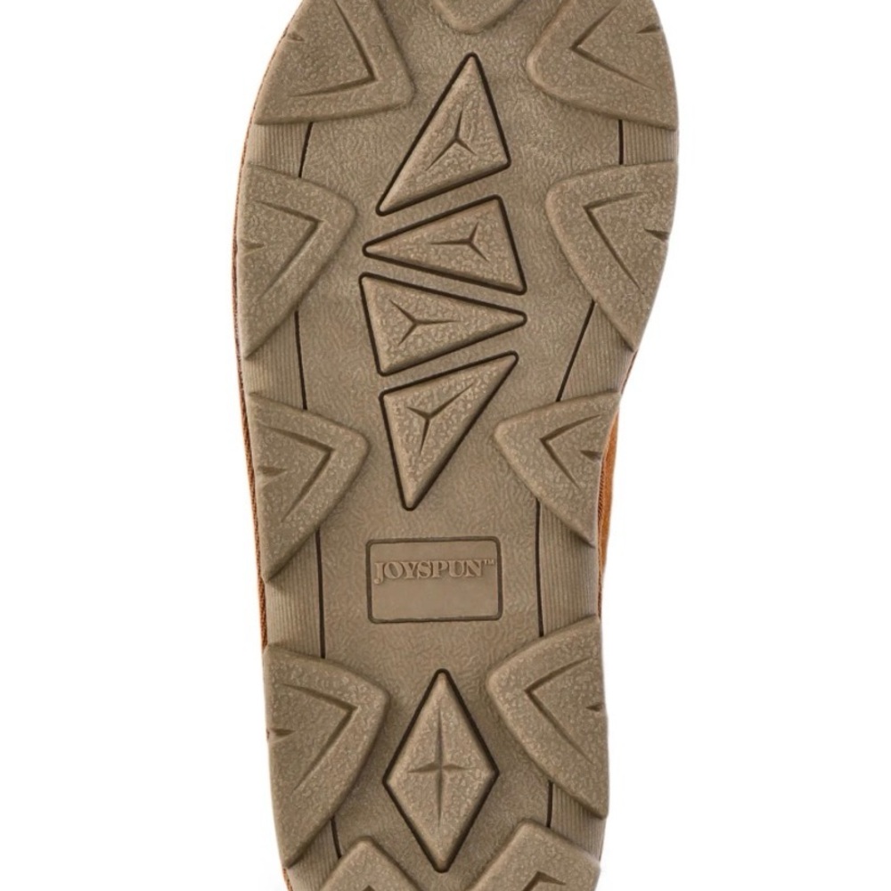 Women's Cozy Tan Suede Slippers with Cream Lining - Picture 3 of 3